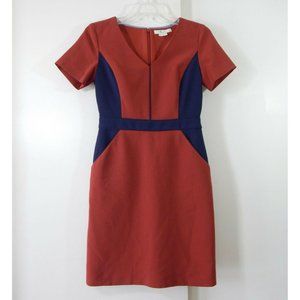 BODEN dress shift sheath short sleeve brown 2P